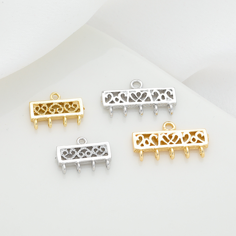 14K包金保色镂空多挂流苏排扣