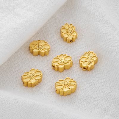 古法仿金镀金保色沙金双面通孔