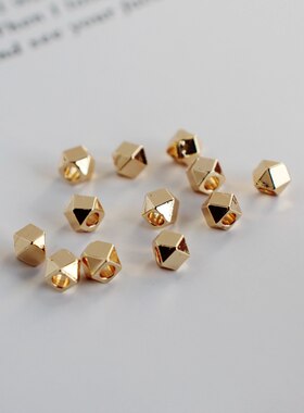 14k包金保色方块切角珠隔珠diy
