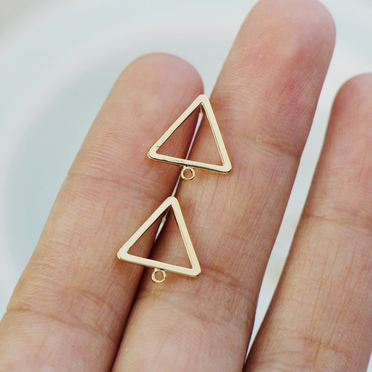 14K包金三角形耳钉12mmdiy自制创意珍珠耳饰耳环手工饰品配件材料,饰品/流行首饰/时尚饰品新,其他DIY饰品配件,淘宝优惠券,粉丝福利购,淘宝优惠卷