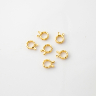 18K包金镀金古法保色兔子耳朵包珠圈diy手工饰品配件自制手工材料