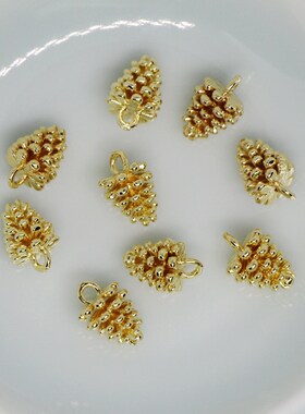 镀金小松果吊坠手工项链饰品配件