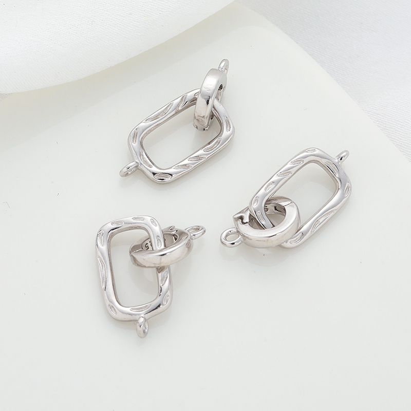 临兰珍珠手链项链扣子银镀白金