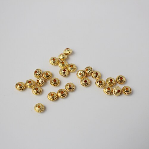 18K包金镀金保色车轮隔珠飞碟隔片diy手工串珠手链项链配饰 5*3mm