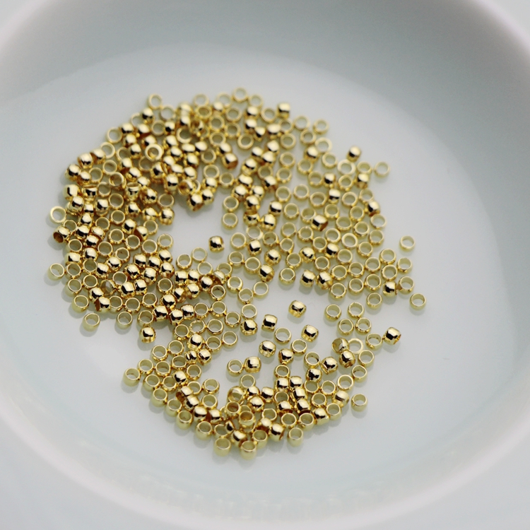 diy14k包金2mm夹扁收尾定位珠