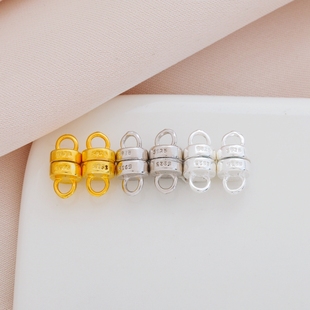 S925纯银串珠材料磁铁扣DIY手链珍珠项链强力磁相吸扣银饰品配件