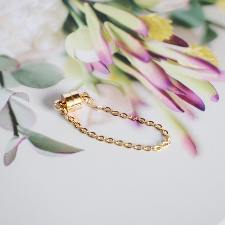 diy镀金磁铁扣收尾防脱落安全链