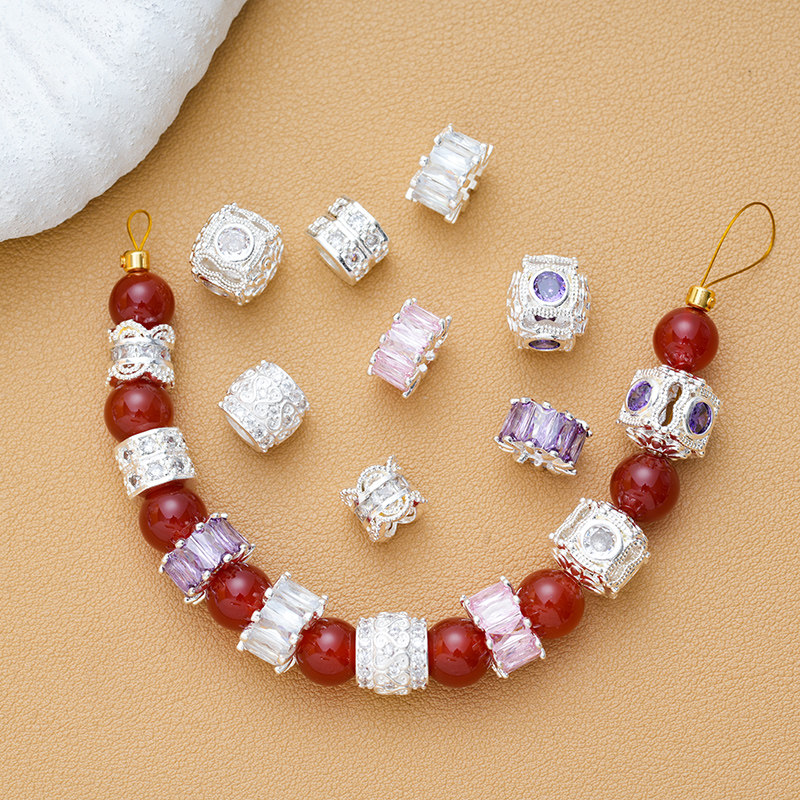 铜包银镀银保色水晶锆石银色隔珠配珠diy手工串珠手链项链配饰,饰品/流行首饰/时尚饰品新,其他DIY饰品配件,淘宝优惠券,粉丝福利购,淘宝优惠卷