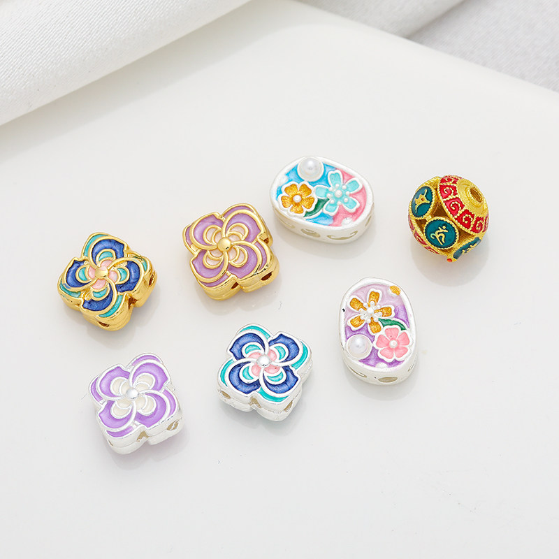 古法包金镀银镂空隔珠滴油转运珠雕花项链点彩饰品配件烧蓝工艺,饰品/流行首饰/时尚饰品新,其他DIY饰品配件,淘宝优惠券,粉丝福利购,淘宝优惠卷