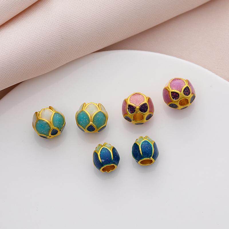 古法包金镀金景泰蓝滴油小花苞diy手工串珠手链项链配珠隔珠配饰,饰品/流行首饰/时尚饰品新,其他DIY饰品配件,淘宝优惠券,粉丝福利购,淘宝优惠卷