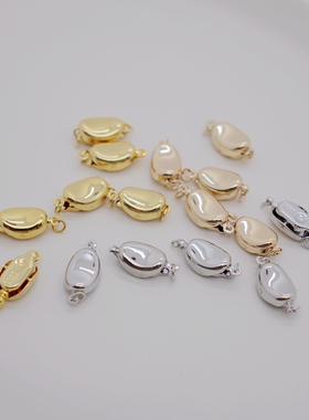 14K18K包金镀白金保色元宝扣插扣diy手工饰品配件手链项链连接扣