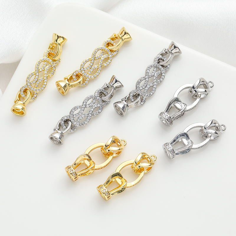 临兰铜包金镀金保色锆石卡扣