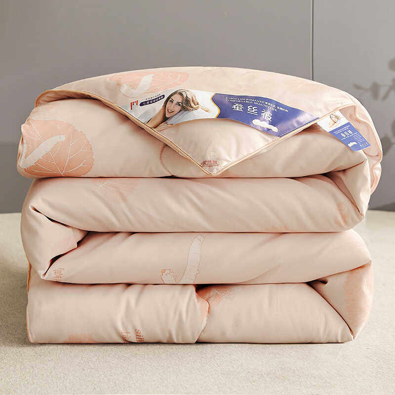 2024新款全棉印花款桑蚕丝被被子被芯秋冬保暖加厚被子学生冬被,床上用品,蚕丝被,淘宝优惠券,粉丝福利购,淘宝优惠卷