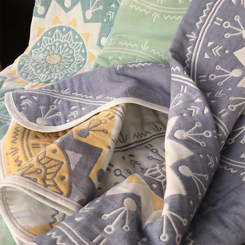 여름 쿨 상품 면 5겹 거즈 타올 퀼트 싱글 여름 타올 커버 담요 여름 쿨 퀼트 소파 낮잠 담요