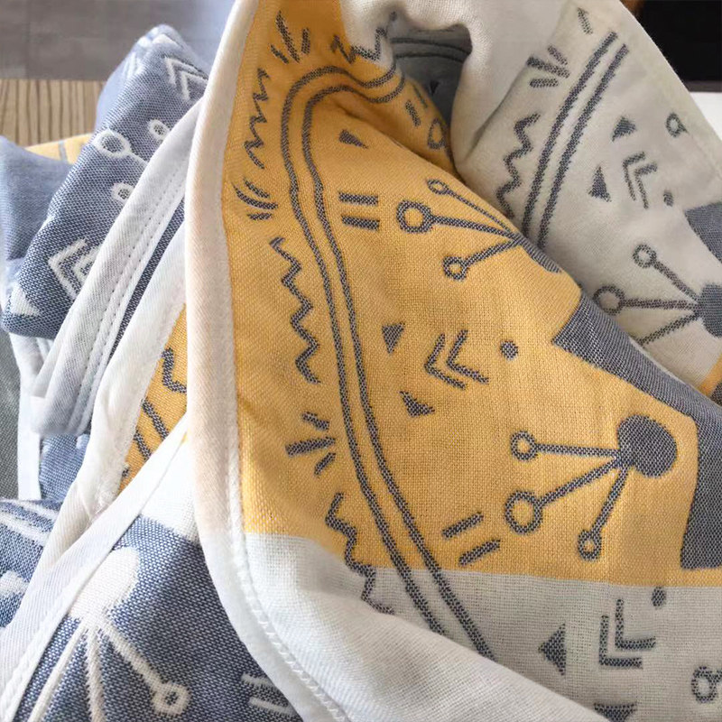 여름 쿨 상품 면 5겹 거즈 타올 퀼트 싱글 여름 타올 커버 담요 여름 쿨 퀼트 소파 낮잠 담요