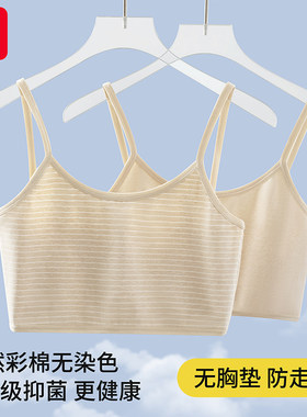 彩棉无染色小吊带美背抹胸内衣