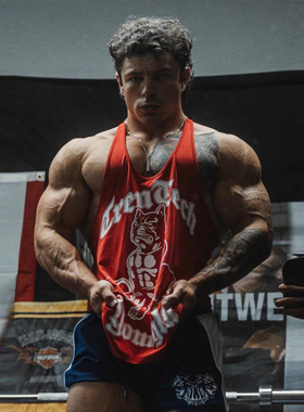 YoungLa夏季健身工字背心男肌肉健身狗棉运动跑步坎肩吸汗无袖T恤