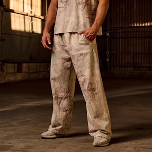 YoungLa美式运动长裤男士数码印花直筒卫裤休闲健身宽松训练裤子