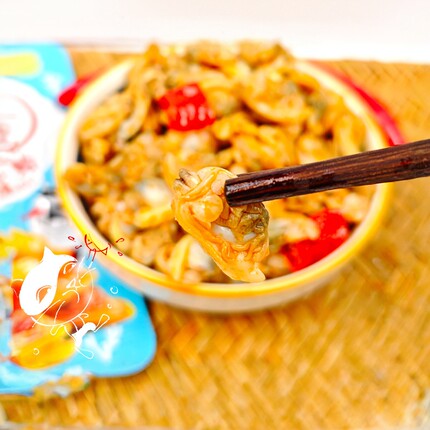 抓鱼的猫即食口味花蛤花甲肉香辣零食追剧下饭下酒小吃麻辣小包