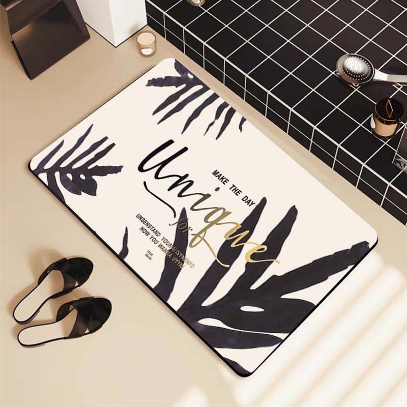 现代高级感入户硅藻泥地毯现代黑色地垫客厅卧室脚垫卫生间吸水垫,居家布艺,地毯,淘宝优惠券,粉丝福利购,淘宝优惠卷