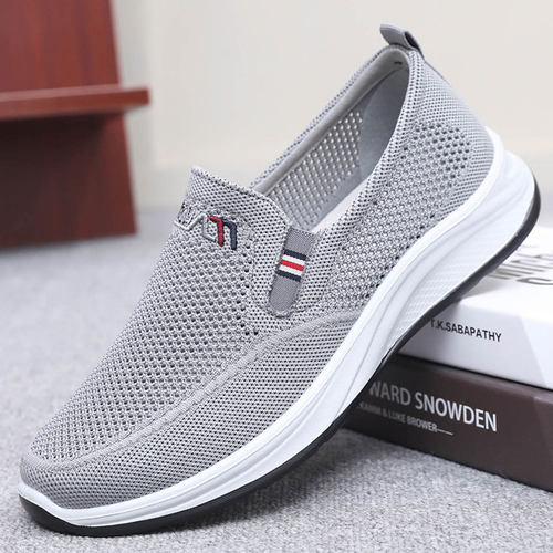 套脚休闲运动男士爸爸透气男网鞋