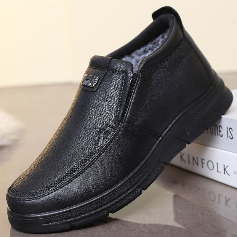 冬季老北京布鞋男棉鞋保暖加绒一脚蹬爸爸鞋中老年防滑仿皮老人鞋,流行男鞋,棉鞋,淘宝优惠券,粉丝福利购,淘宝优惠卷