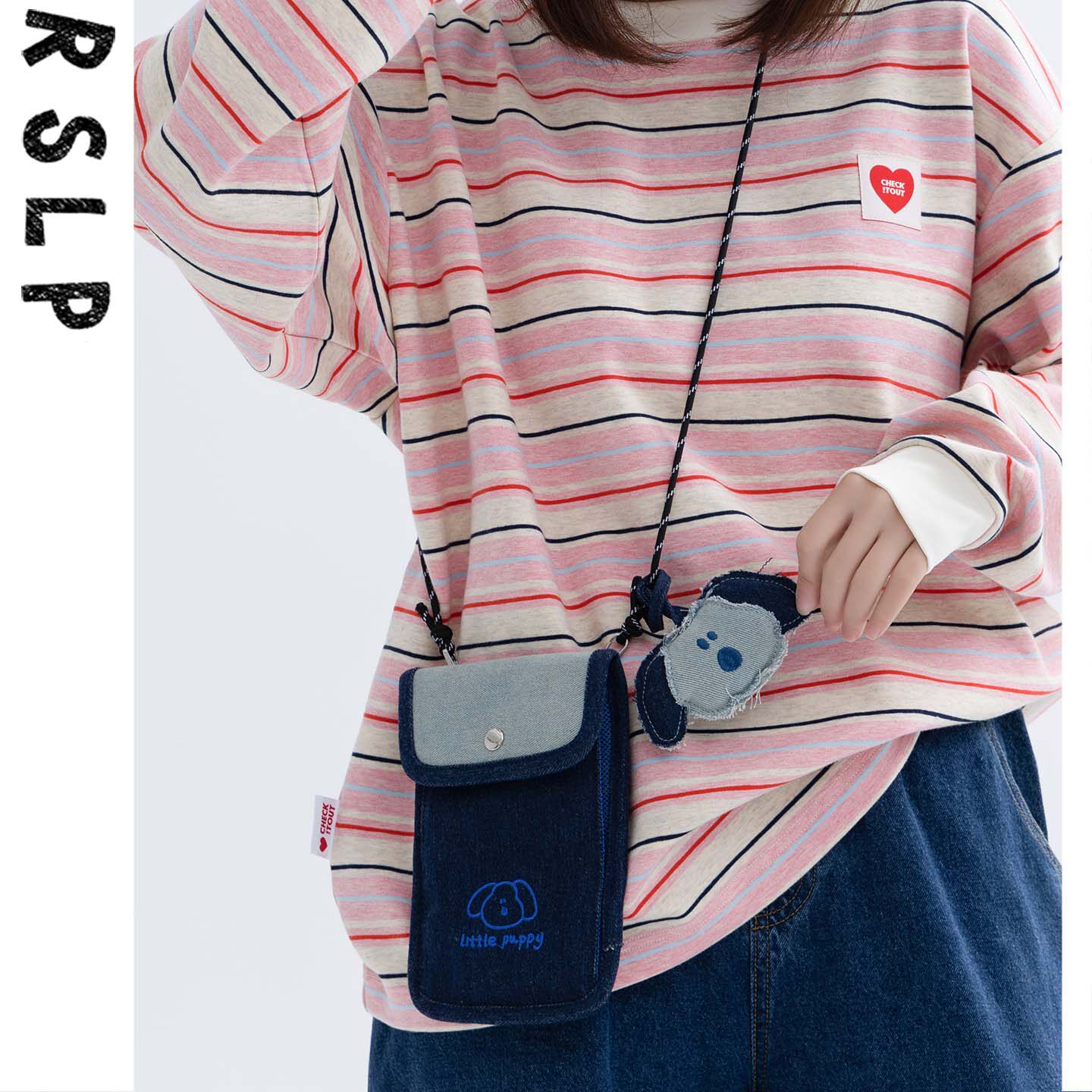 若素良品2026新款可爱斜挎牛仔手机零钱随身多功能收纳小包轻便携