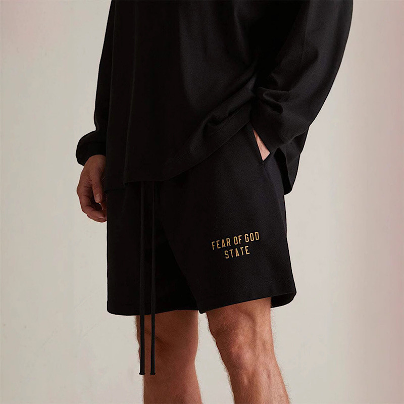 宁波高端ESSENTIALS FOG美式运动休闲短裤加绒厚款字母印花2024FW