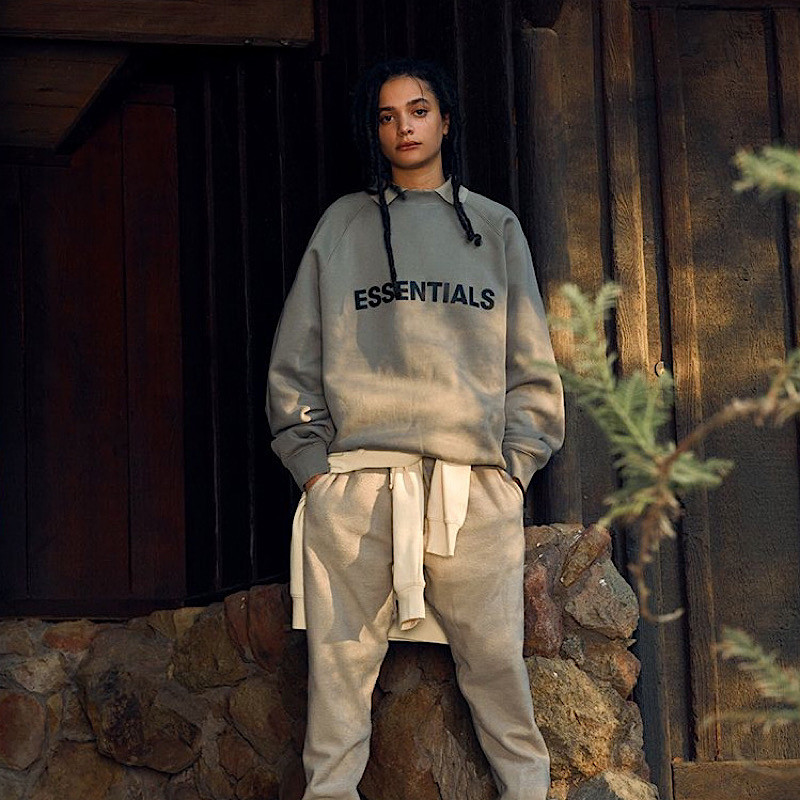 Essentials卫衣圆领加绒FOG潮牌宁波原厂货宽松字母印花美式休闲