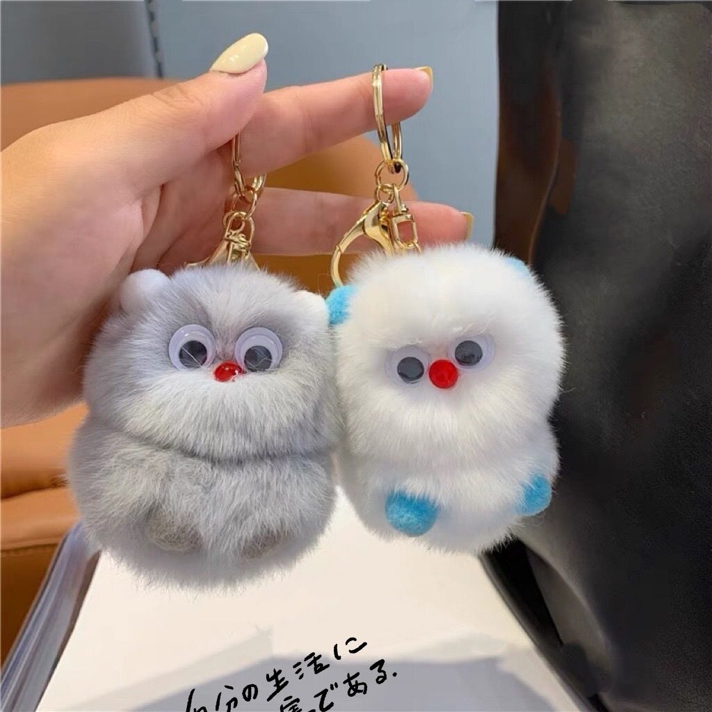 真獭兔毛小怪兽汽车钥匙扣挂件网摆件