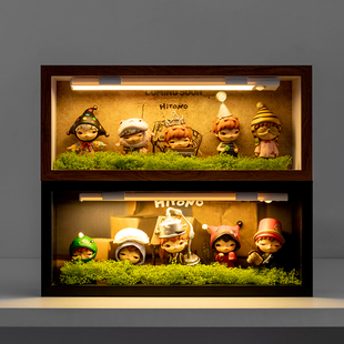 泡泡玛特小野回声系列盲盒收纳盒展示架手办展示柜造景灯光摆件