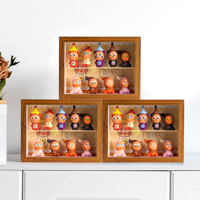 星星人随心配盲盒展示框手办展示柜收纳盒防尘收纳立体中空相框