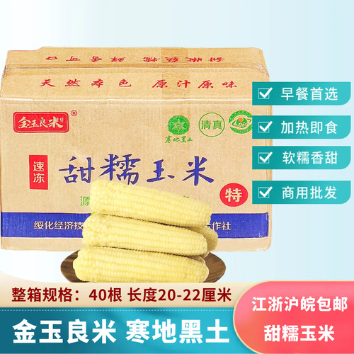 金玉良米 东北黑龙江甜糯玉米大号粗棒 白糯玉米大棒便利店商用批