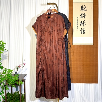 【池月-香云纱连衣裙】8280新中式国风 香云纱 6A老料 袍子连衣裙