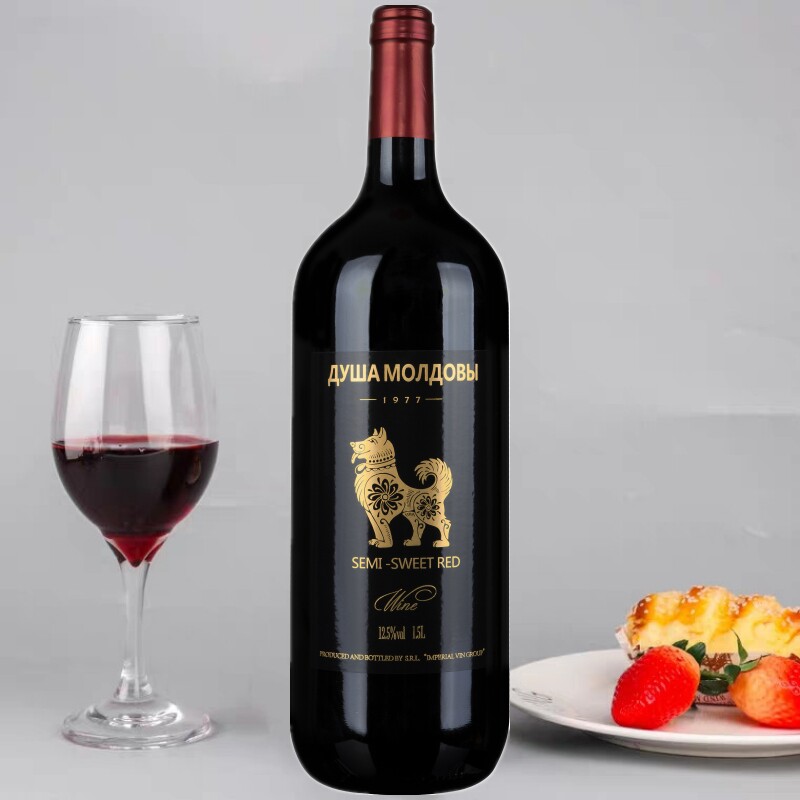 祥瑞大金旺半甜红葡萄酒1.5L摩尔多瓦红酒原瓶进口赤霞珠美乐混酿