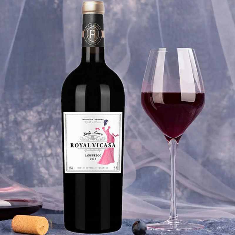 法国原瓶进口波尔多红酒歌海娜皇家维卡萨蒙特女爵干红葡萄酒15度