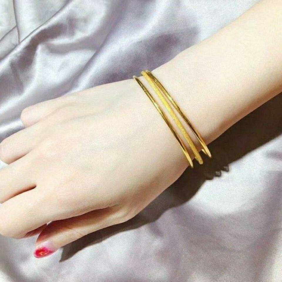 三生世铃铛环金黄色手镯女