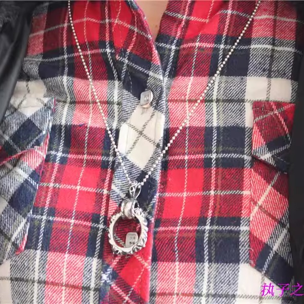 克罗潮925纯银潮牌男女ch吊圆圈项坠吊牌情侣GD权志龙同款银饰品