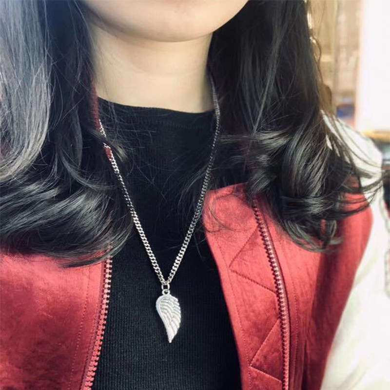 牌克罗复古男女CH925纯银心吊坠项链小天使翅膀挂坠项坠情侣吊牌