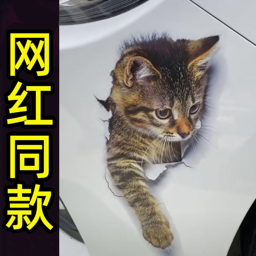 遮刮蹭的3D立体小猫咪汽车贴
