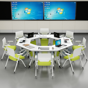 单人折叠桌面板大小会议桌可移动折叠学生简易多功能培训机构桌椅