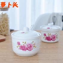 一斤半斤盐罐陶瓷调味罐大容量易清洗厨房油泼辣子罐辣椒罐佐料盒