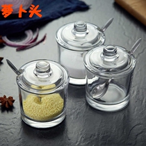 Household combined glass seasoning box salt pot seasoning pot seasoning bottle storage box seasoning bottle suit kitchen supplies