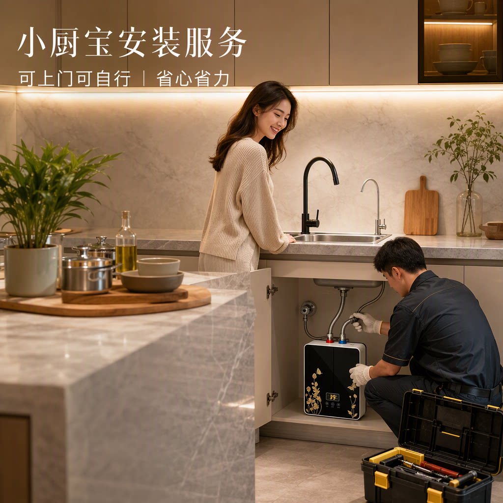 小艾免打孔即热式厨宝小型热水器
