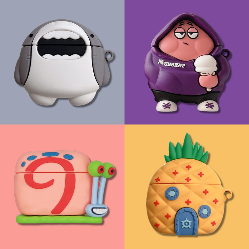 适用xiaomi小米redmi红米buds4保护套5pro活力版redmibuds6pro青春版airdots3pro派大星鲨鱼无线蓝牙耳机壳