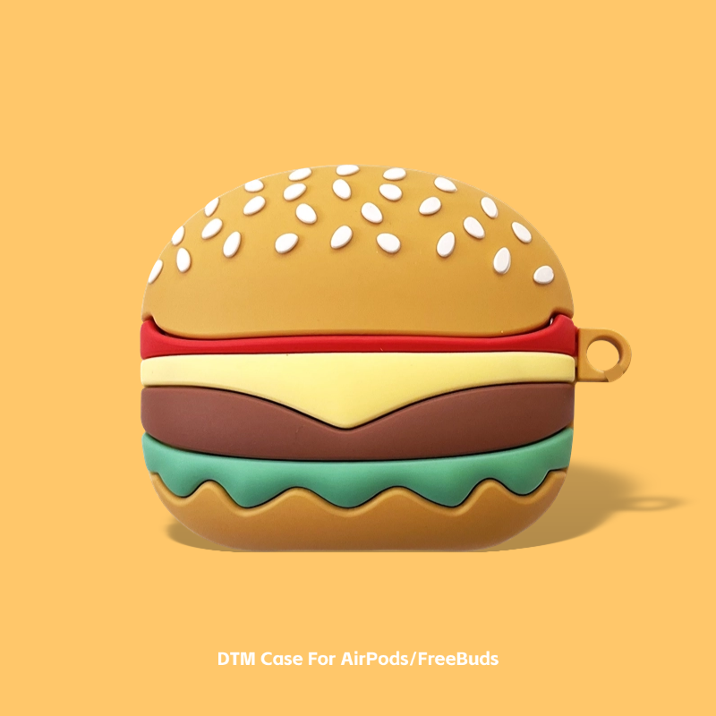 适用vivo tws4保护套iqootwsair汉堡包3e可爱air2趣味vivotwsair面包a3蓝牙耳机壳2e硅胶a1 pro防摔1e 1i