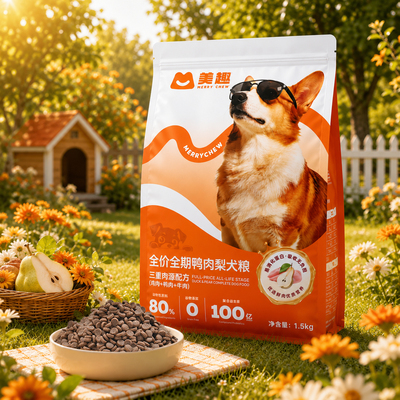 美趣全价全期鸭肉梨犬粮祛泪痕益生菌养护肠胃1.5kg