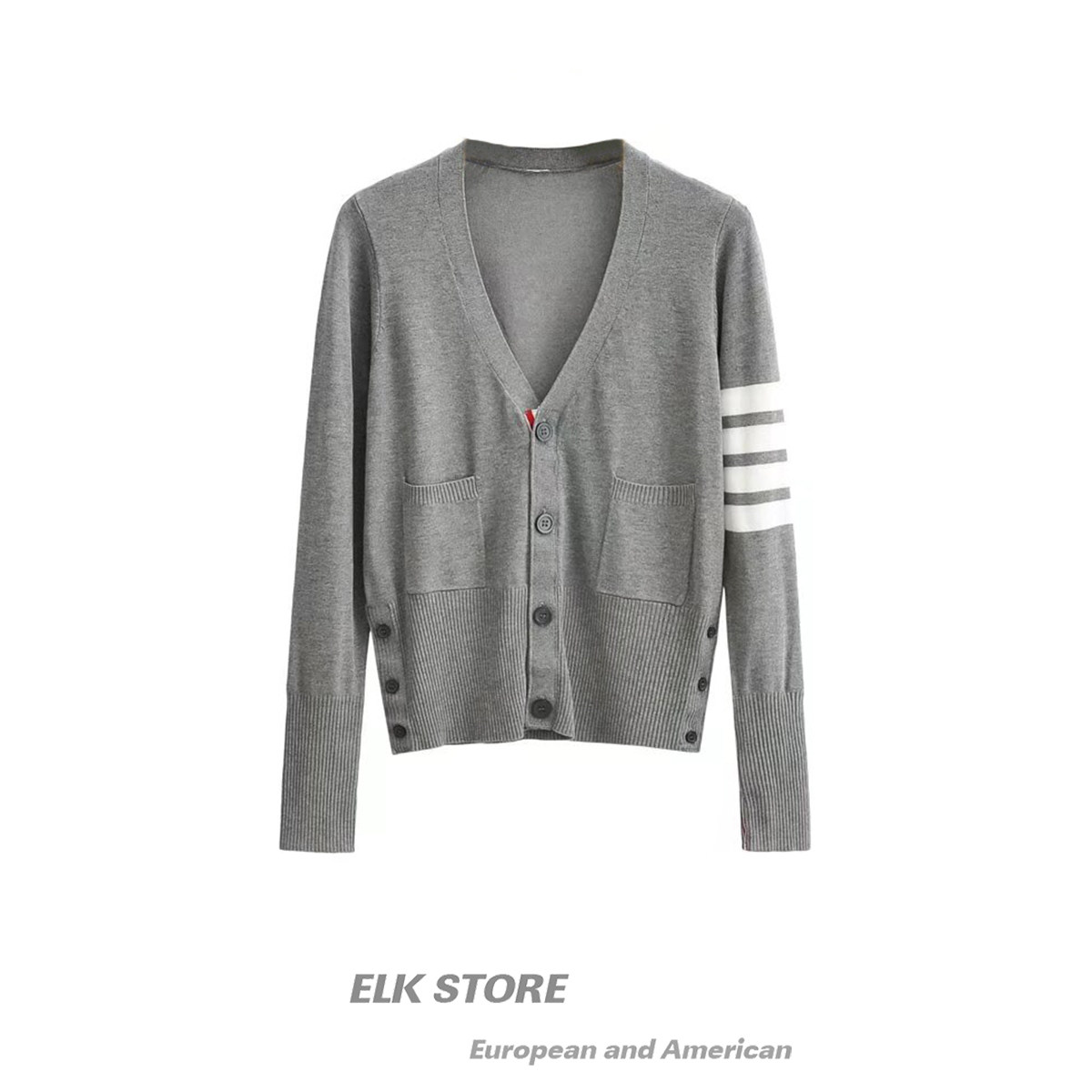 王心凌同款四条杠学院撞色开衫毛衣外套女秋季修身v领长袖针织衫,女装/女士精品,毛针织衫,淘宝优惠券,粉丝福利购,淘宝优惠卷