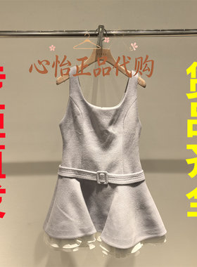 三标齐全AIVEI艾薇2026冬甜美千金拼接蓬蓬毛呢连衣裙XSV7L06B