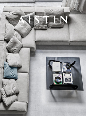 arflex Marechiaro system 意式轻奢布艺真皮沙发客厅高级感沙发